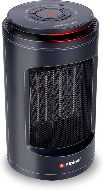 alpina Elektrische Kachel Draagbaar Warme En Koud Timer Digitale Thermostaat Zwart