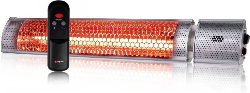 alpina Heater Terrasverwarmer Elektrisch Binnen En Buiten Infrarood Hangend Met Afstandsbediening 2000w