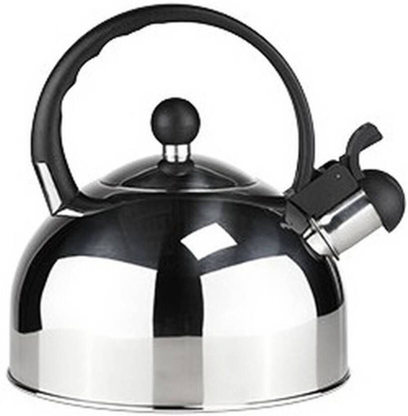 alpina Rvs Fluitketel/Waterkoker 2, 5 Liter Zilver/zwart Fluitketels