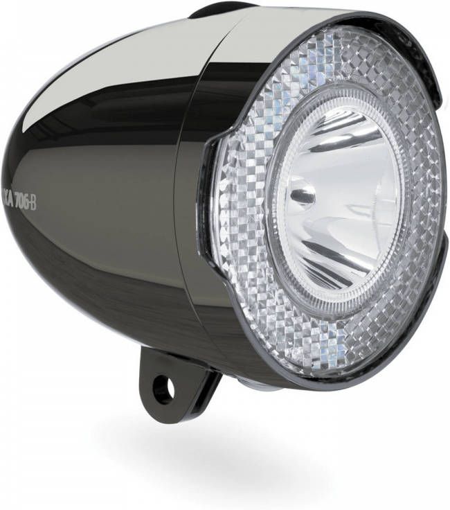 AXA Koplamp 706 b Retro 15 Lux Led Batterij Chroomzwart