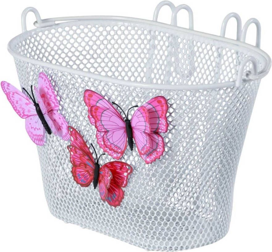 Basil Kinderfietsmand Jasmin Butterfly wit