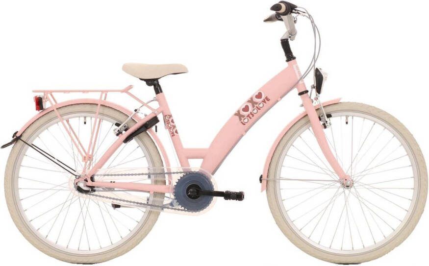 Bike Fun Meisjesfiets Lots Of Love 26 Inch 43 Cm Meisjes 3v Terugtraprem Roze/wit