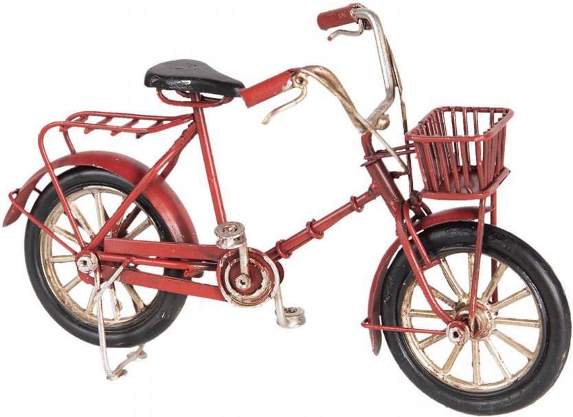 Clayre & Eef Decoratie Miniatuur Fiets 16x6x10 cm Rood Ijzer Kunststof