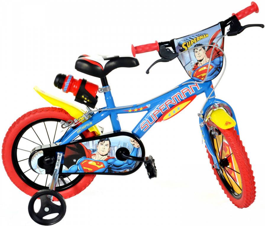 Dino Jongensfiets Superman 16 Inch 27 Cm Jongens Knijprem Blauw/rood