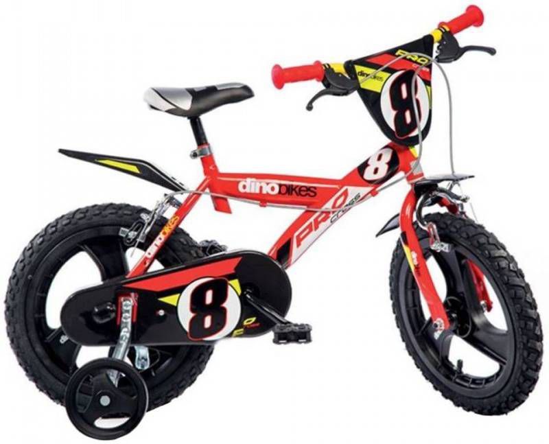 Dino Pro Cross 14 Inch 24 Cm Jongens V brake Rood/zwart