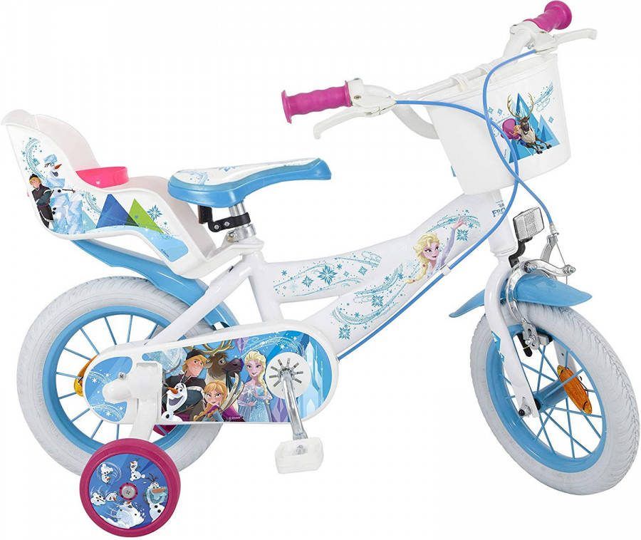 Disney Meisjesfiets Frozen 12 Inch 21 Cm Meisjes Knijprem Wit/blauw