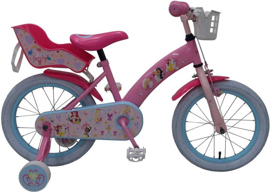 Disney Meisjesfiets Princess 16 Inch 25, 4 Cm Meisjes Terugtraprem Roze