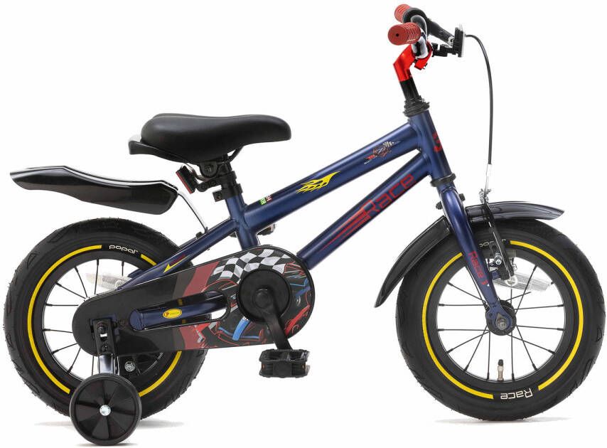Fietsaccessoires Supersuper Jongensfiets Race 12 Inch 21, 5 Cm Jongens Terugtraprem Donkerblauw