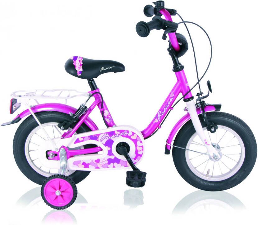 Lombardo Passion 14 Inch Wit Roze Vrijloop + 2 Handrem