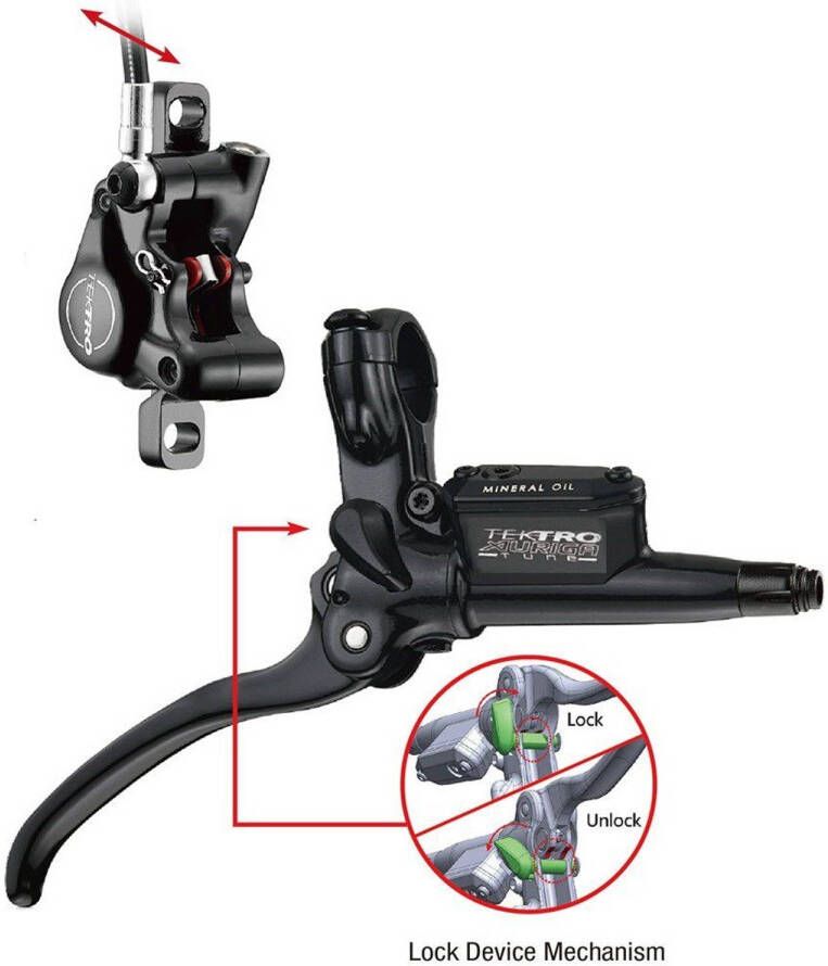 No brand Tektro Hd t530 Hydraulische Schijfrem Lh 1800mm Zwart