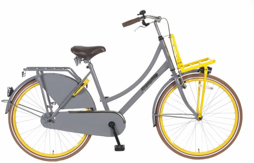 Popal Daily Dutch Season 26 Inch 46 Cm Dames Terugtraprem Geel/grijs
