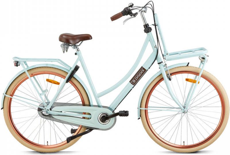 Popal Transportfiets County Plus N3 Dames Aqua Blauw 57cm Mat Zwart