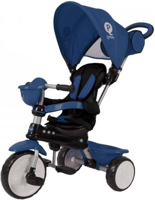 Qplay Driewieler Kind Driewieler Comfort 4 in 1 Junior Blauw