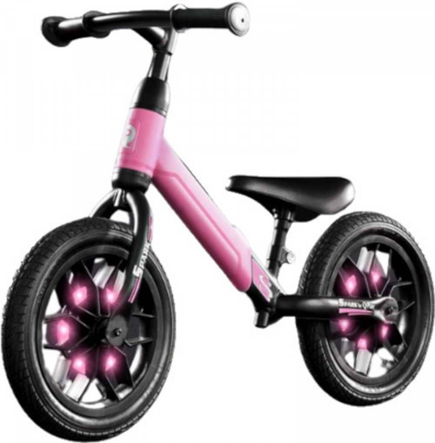 Q-Play Q Play Loopfiets Sprak 12 inch met Ledverlichting Roze