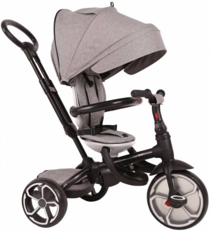 Qplay Driewieler Kind Prime 4 in 1 Driewieler 8 Inch Junior Grijs/zwart