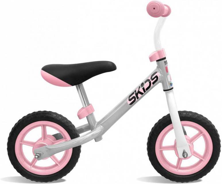Cstore Skids Control Loopfiets Met 2 Wielen Loopfiets 10 Inch Junior Grijs/roze