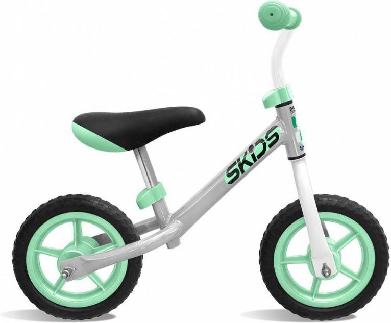 Fietsaccessoires Skids Control Loopfiets Met 2 Wielen Loopfiets 10 Inch Junior Grijs/turquoise
