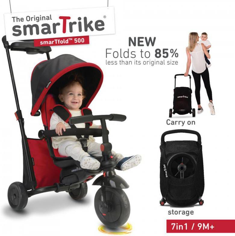 SmarTrike Smartfold 500 Opvouwbare Driewieler 7 in 1 Rood/zwart