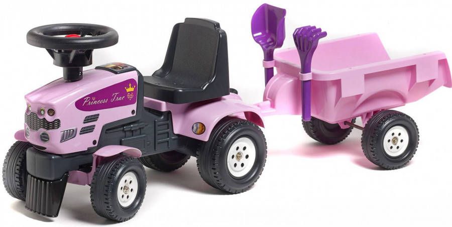 Falk Speelgoedtractor Princess Trac met aanhanger roze