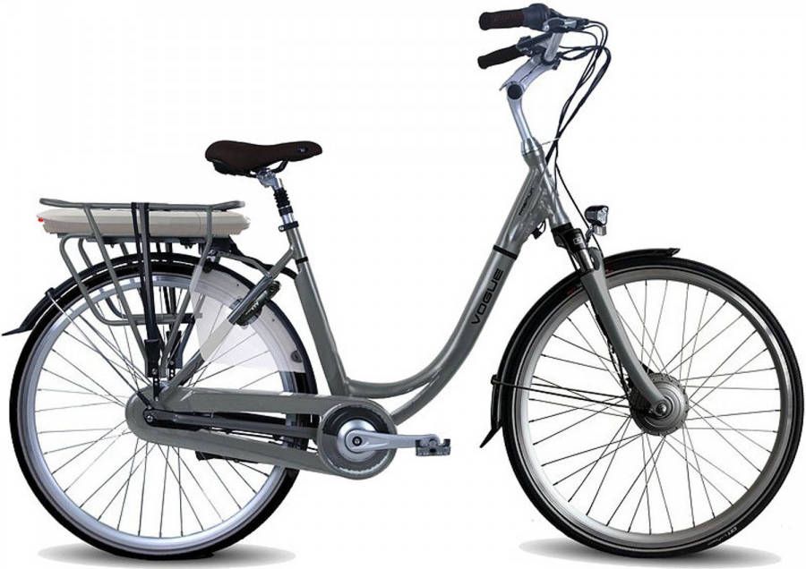 Vogue Premium Elektrische Stadsfiets 28 Inch 48 Cm Dames 7v Rollerbrake Matgrijs