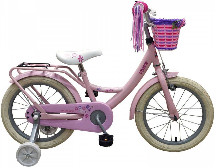 Volare Meisjesfiets Ashley 16 Inch 25, 4 Cm Meisjes Terugtraprem Roze