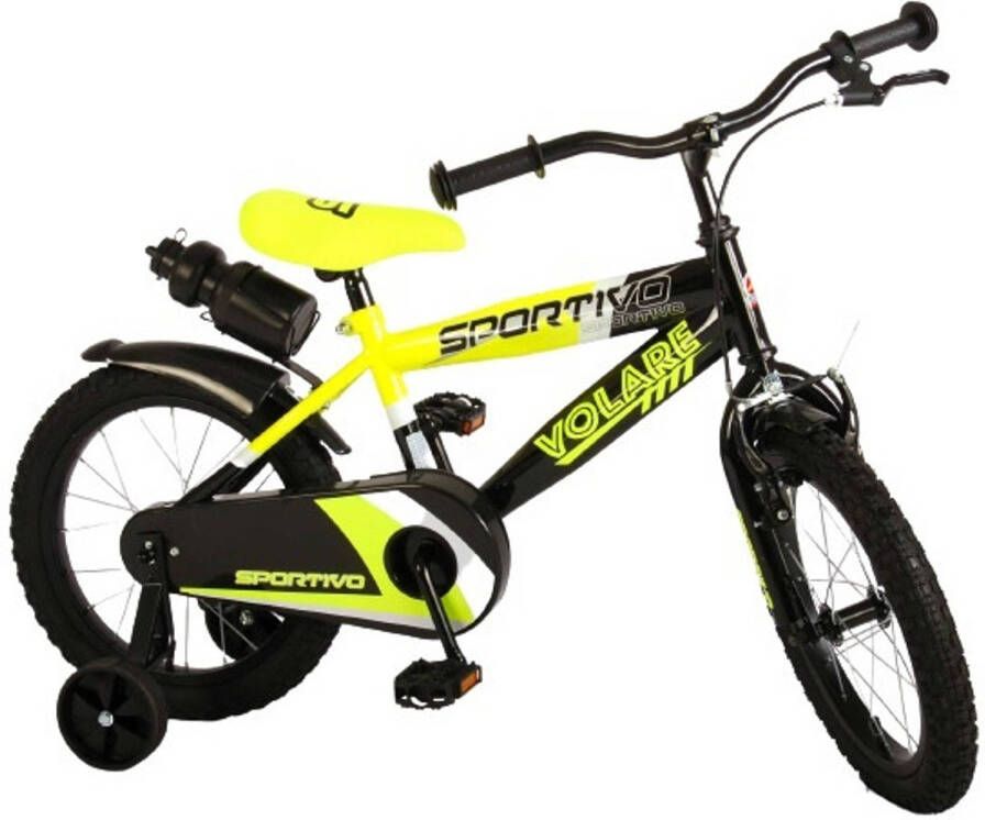 Volare Sportivo Jongensfiets 16 Inch 25, 4 Cm Jongens V brakes Zwart/geel