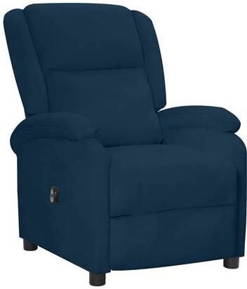 vidaXL Fauteuil verstelbaar elektrisch fluweel blauw