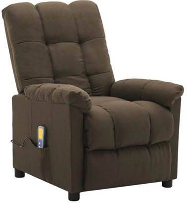 vidaXL Massagestoel verstelbaar elektrisch stof bruin