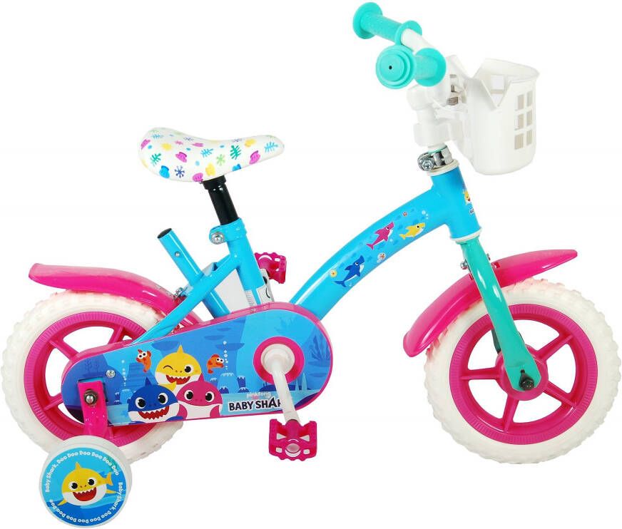 Volare Jongensfiets Baby Shark 10 Inch 18 Cm Junior Doortrapper Blauw/roze