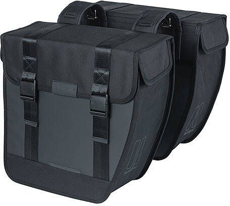 Basil dubbele fietstas tour waterproof xl 35 liter Zwart