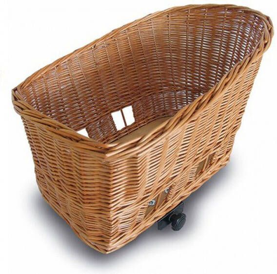 Basil Rieten hondenfietsmand Pasja large 50 cm met snelsluiting Bruin