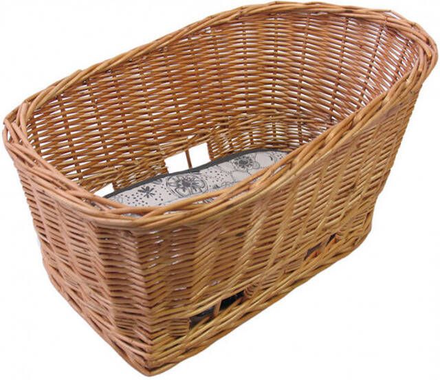 Basil Rieten hondenfietsmand Pasja middel 45 cm met snelsluiting Bruin