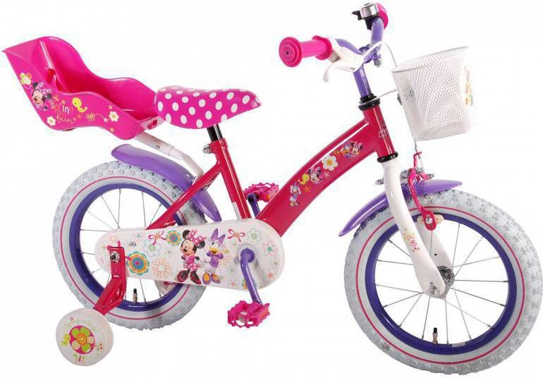 Volare Disney Minnie Bow tique Meisjesfiets 14 Inch Roze/paars