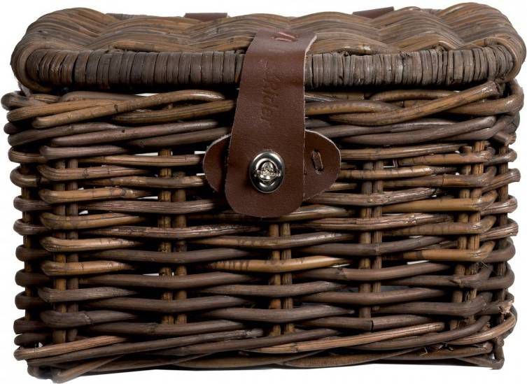 Fastrider Rattan Basket With Lid Junior Fietsmand Middenbruin