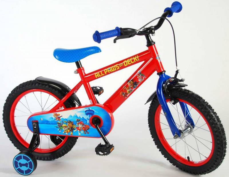 Volare Jongensfiets Paw Patrol 16 Inch 25,4 Cm Jongens Terugtraprem Rood/blauw