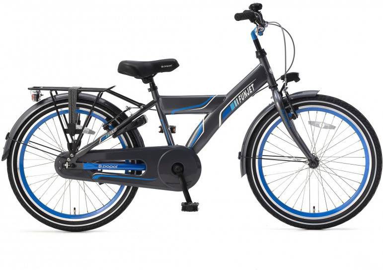 Popal Jongensfiets Funjet X 22 Inch 34 Cm Jongens Terugtraprem Blauw/grijs