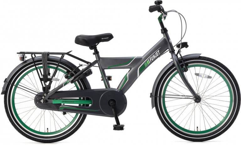 Popal Jongensfiets Funjet X 22 Inch 34 Cm Jongens Terugtraprem Groen/grijs