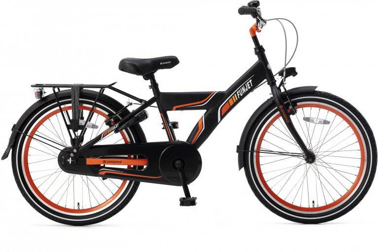Popal Funjet X Jongensfiets 22 Inch Jongens Terugtraprem Zwart/oranje