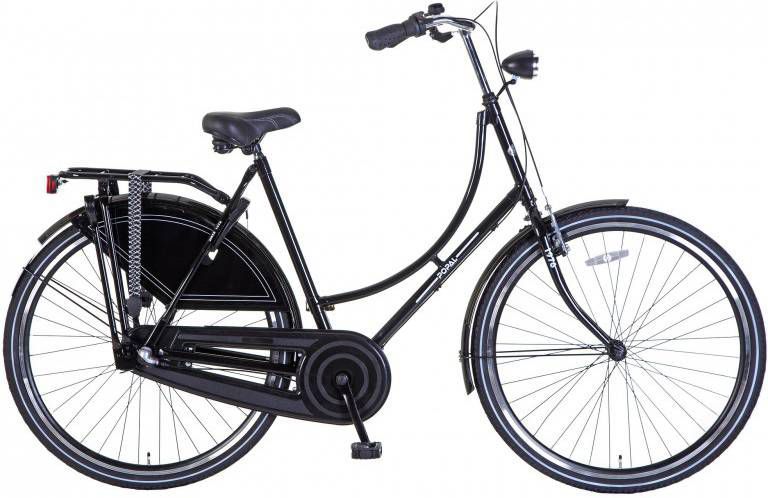 Popal omafiets 28 inch 57 cm dames 3v terugtraprem zwart