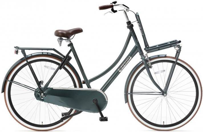 Popal Transportfiets Dames Daily Dutch Basic 28 Inch 50 Cm Dames Terugtraprem Donkergroen