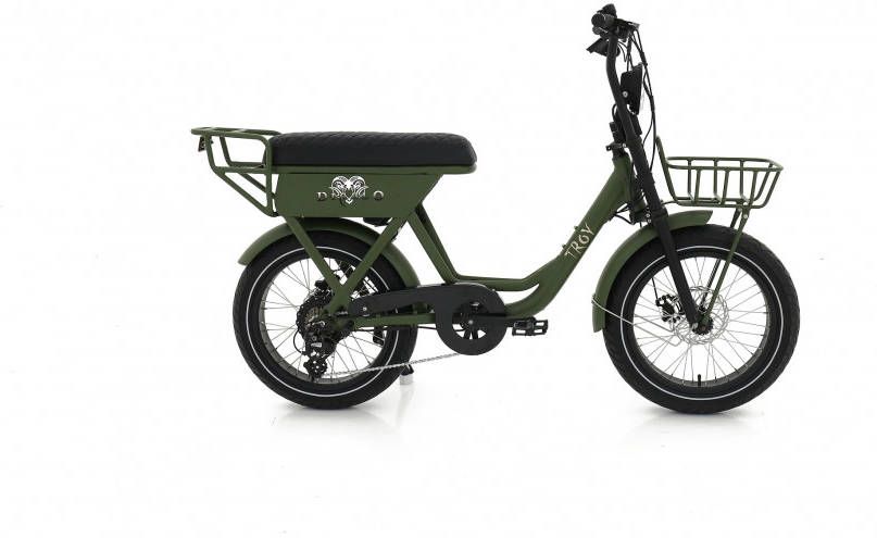 Troy elektrische fiets Diablo 7 speed mat groen
