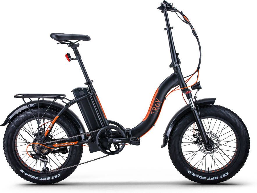 Troy Elektrische Vouwfiets E Fold 7sp mat zwart 360 Watt
