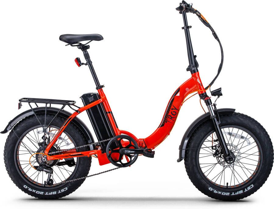Troy Elektrische Vouwfiets E Fold 7sp rood 360 Watt
