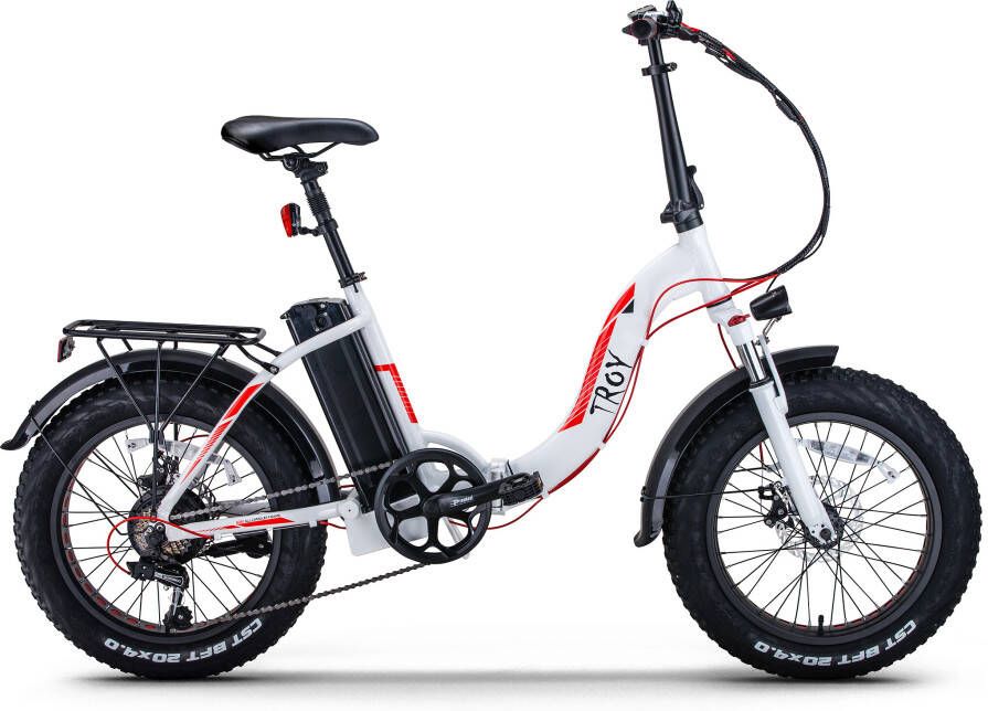 Troy Elektrische Vouwfiets E Fold 7sp wit 360 Watt