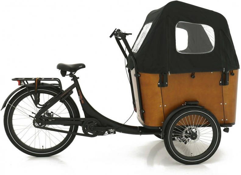 Vogue Elektrische Bakfiets Superior 3 Deluxe 26 Inch 51 Cm Unisex 8v Schijfrem Matzwart/bruin