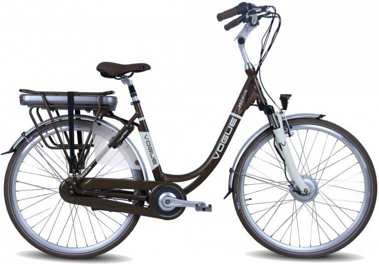 Vogue Elektrische fiets Premium dames mat bruin 53cm 468 Watt Bruin