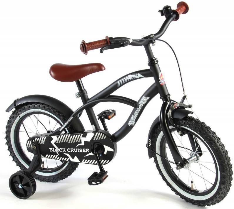 Volare Kinderfiets Black Cruiser 14 inch Mat zwart Mat zwart