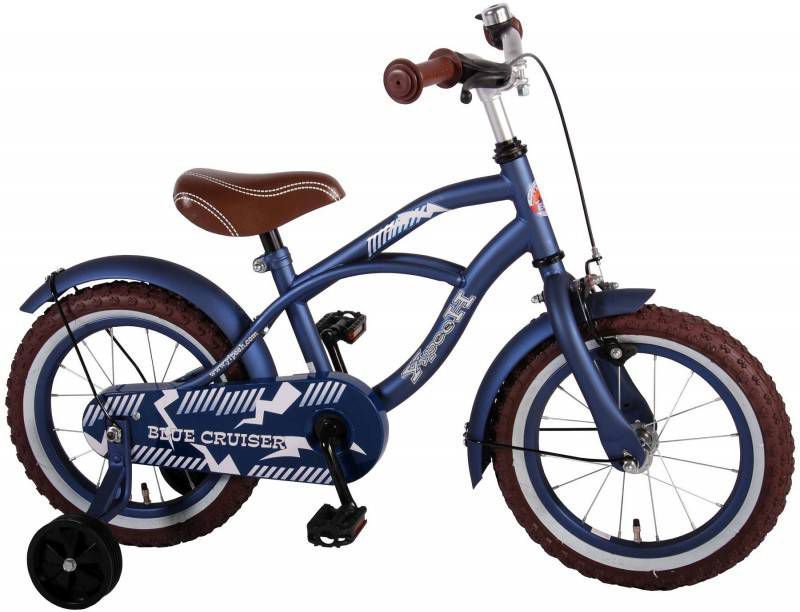 Volare Blue Cruiser kinderfiets jongens 14 inch blauw