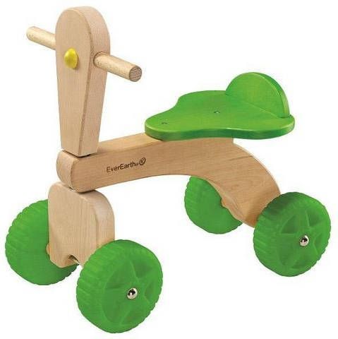 EverEarth ® Glijschotel Vierwieler van hout, fsc® hout uit duurzaam beheerde bossen