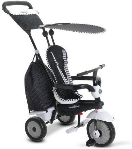 smarTrike ® Glow Touch Steering® 4-in-1 Driewieler, zwart/wit Zwart